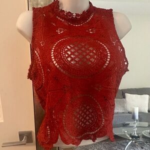 Dark orange crochet top